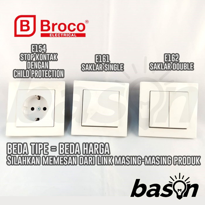 Broco E162 PLANO Double Switch - Saklar Seri - 2 Tombol - Dobel