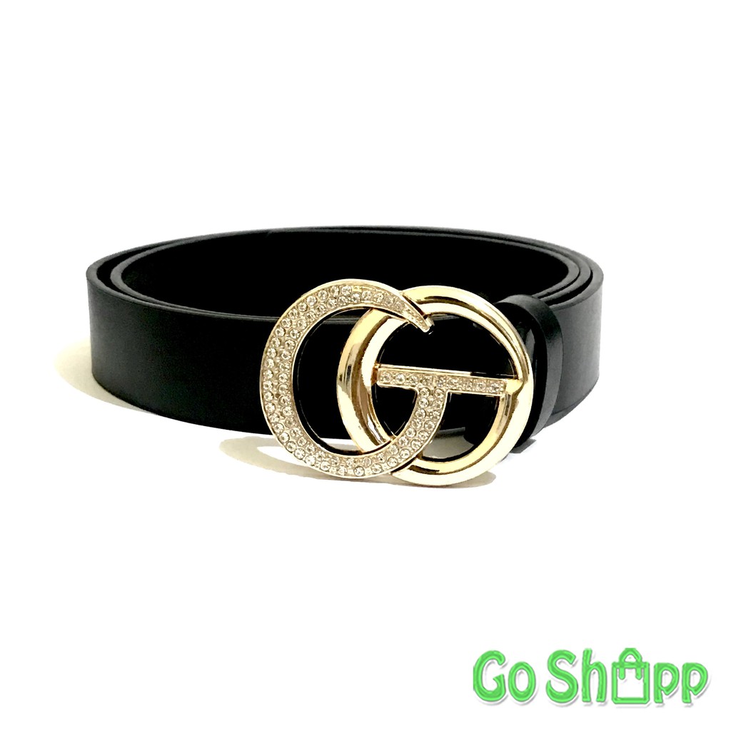 Gesper Wanita Import Tulisan GO Diamond Tali Pinggang Wanita Kekinian Ring Belt Korea [IK09]