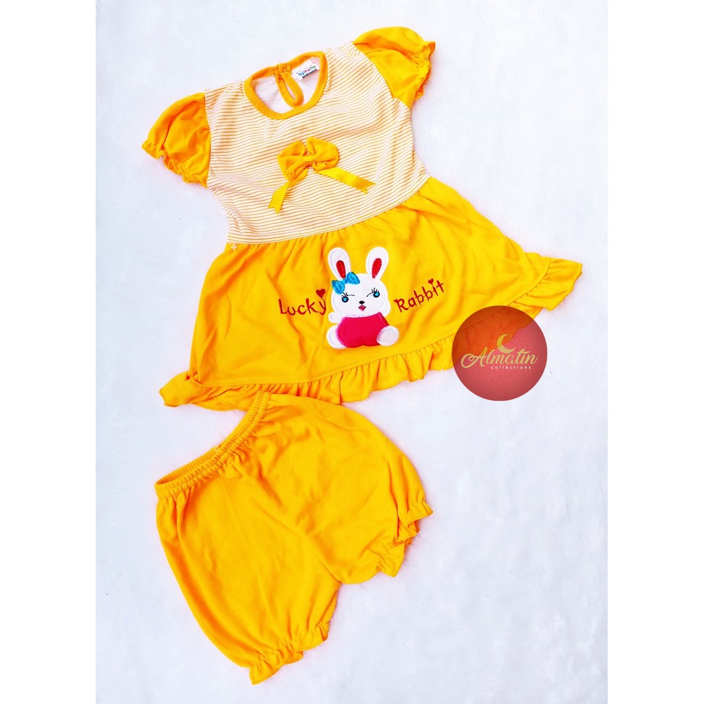 Setelan Baju Bayi Perempuan / Dres Bayi Lucu / Baju Bayi Pendek