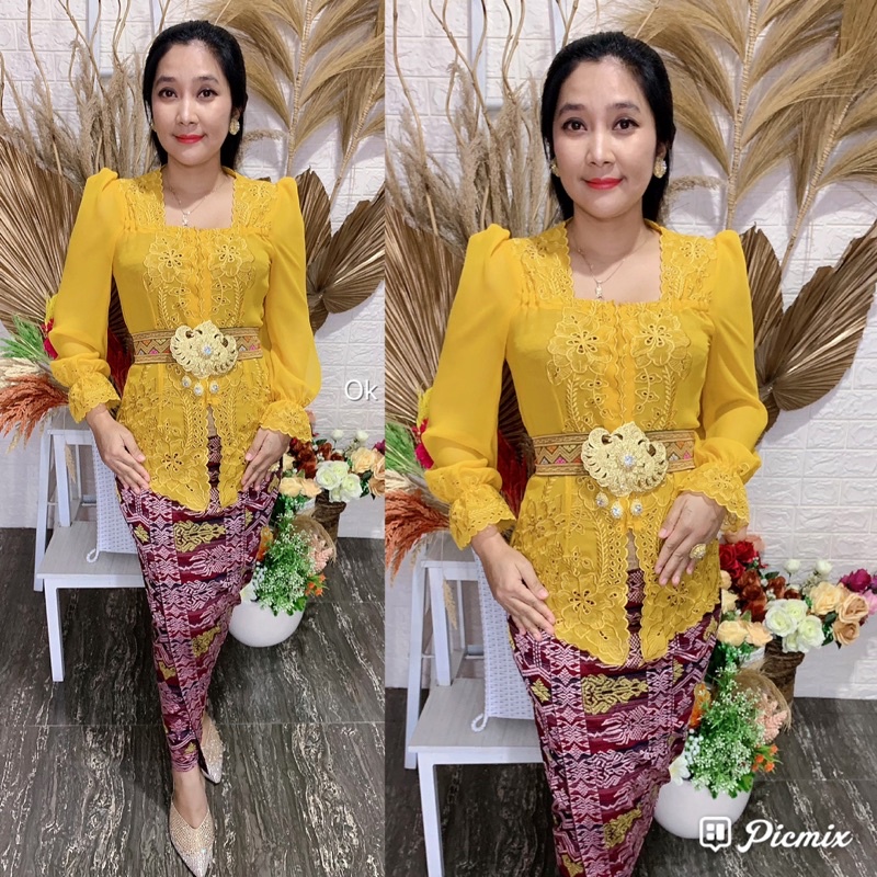 kebaya jadi bordir motif bunga