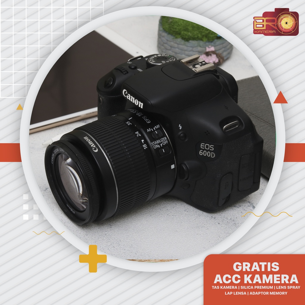 [BEST SELLER 2.2] Canon 600D 100% NO VIGNET - Support Mic External - Setara DSLR 650D 700D 550D