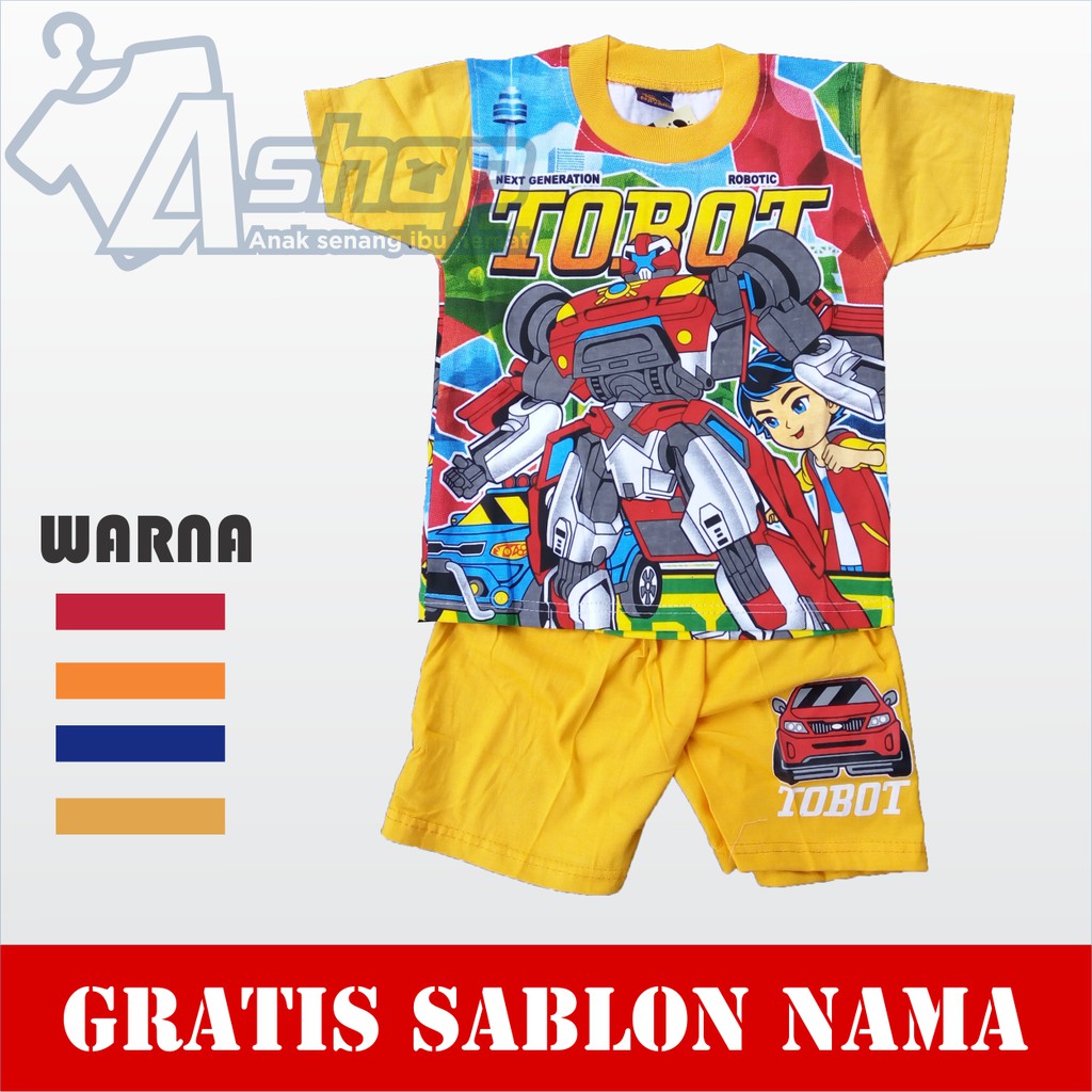 Baju Anak Tobot Kaos Anak Laki-Laki Murah FREE Custom Nama