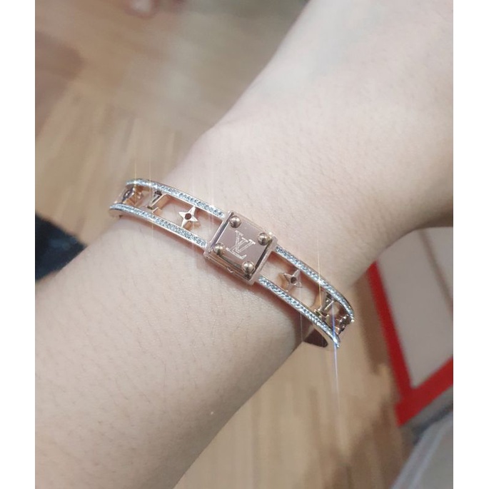 Gelang Titanium asli motif Mk Premium Quality anti karat anti alergi Bracelet Stainless steel bc1729