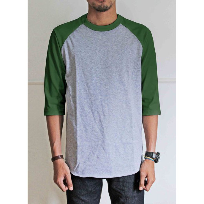 XL-XXL Tshirt Kaos Raglan Oneck Pria Cowok Body Misty, Combed Jumbo Murah