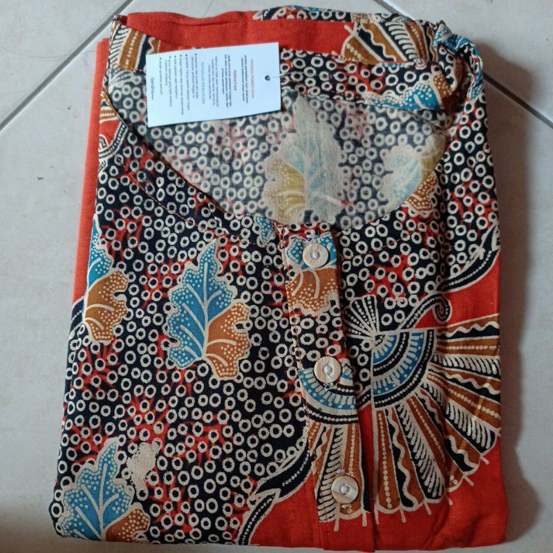 daster batik kelelawar jumbo XXXL LD 140 busui, bahan rayon super tebal dan adem busui-Lowo kipas oren