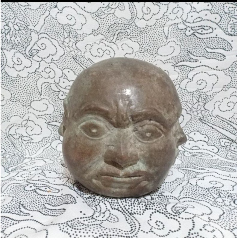 Patung Perunggu Wajah Budha antiq