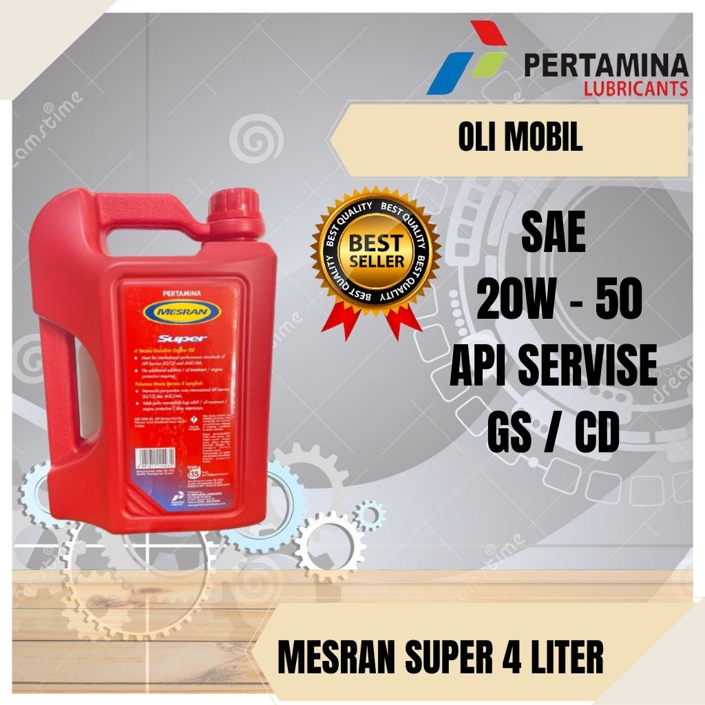 OLI MESIN MOBIL MESRAN SUPER 4 LITER  SAE 20W-50 API SG/CD 4L ORIGINAL