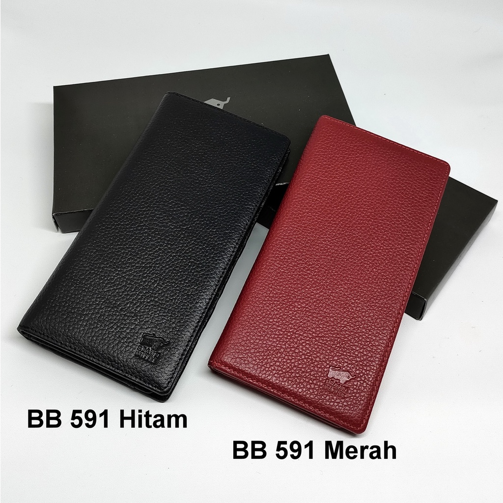 Dompet Panjang Pria Braun Buffel 589 BLACK - Motif Kulit Jeruk