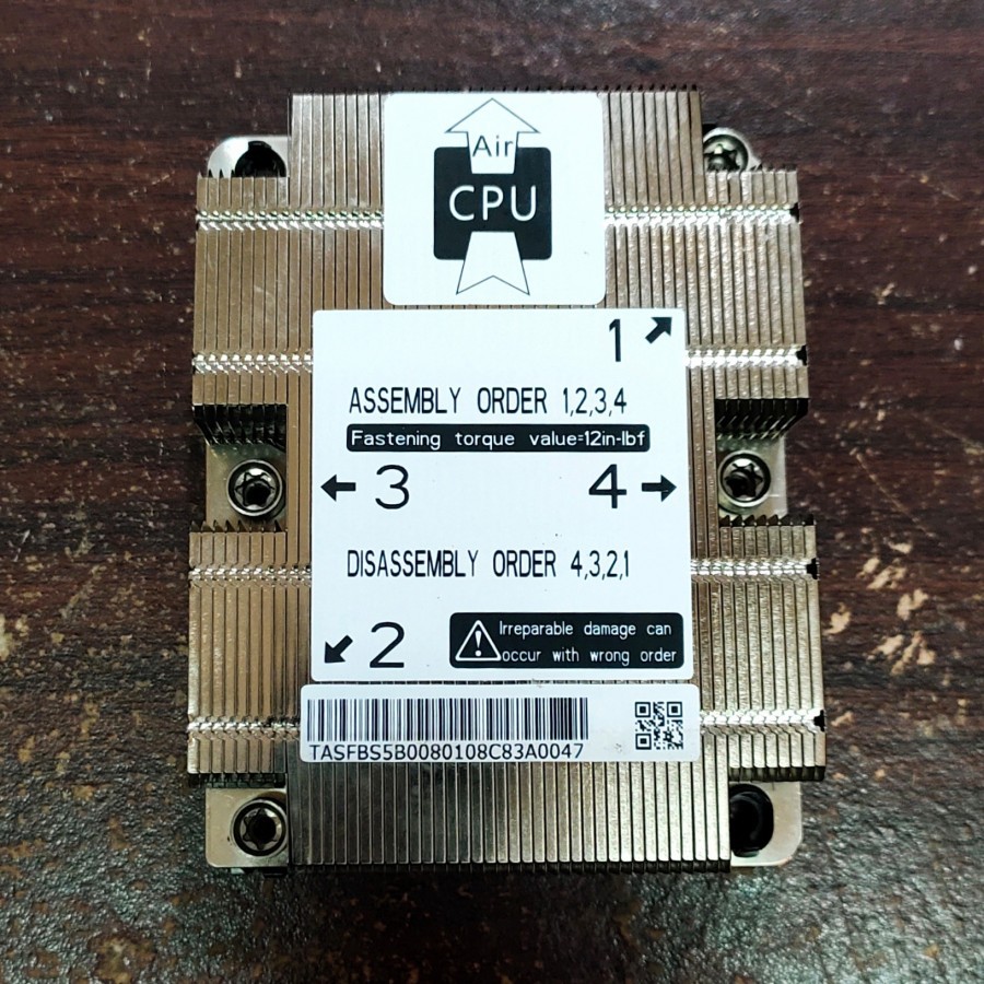 FAN LGA 3647 Heatsink FAN Passive 1U