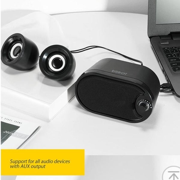 Promo Terbaru!!! Speaker Robot Komputer / Laptop Multimedia Stereo Portable RS-170 Dengan Variasi Lampu LED Extra Bass