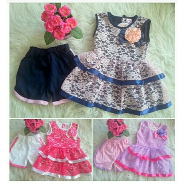 Pink Tutu - Set Brokat Pant - Baju Setelan Bayi Anak
