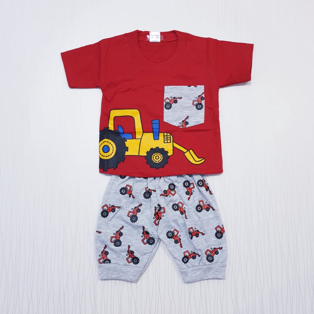 Setelan Anak Celana Joger Ada Kantong Motif Mobil Baby Alicia