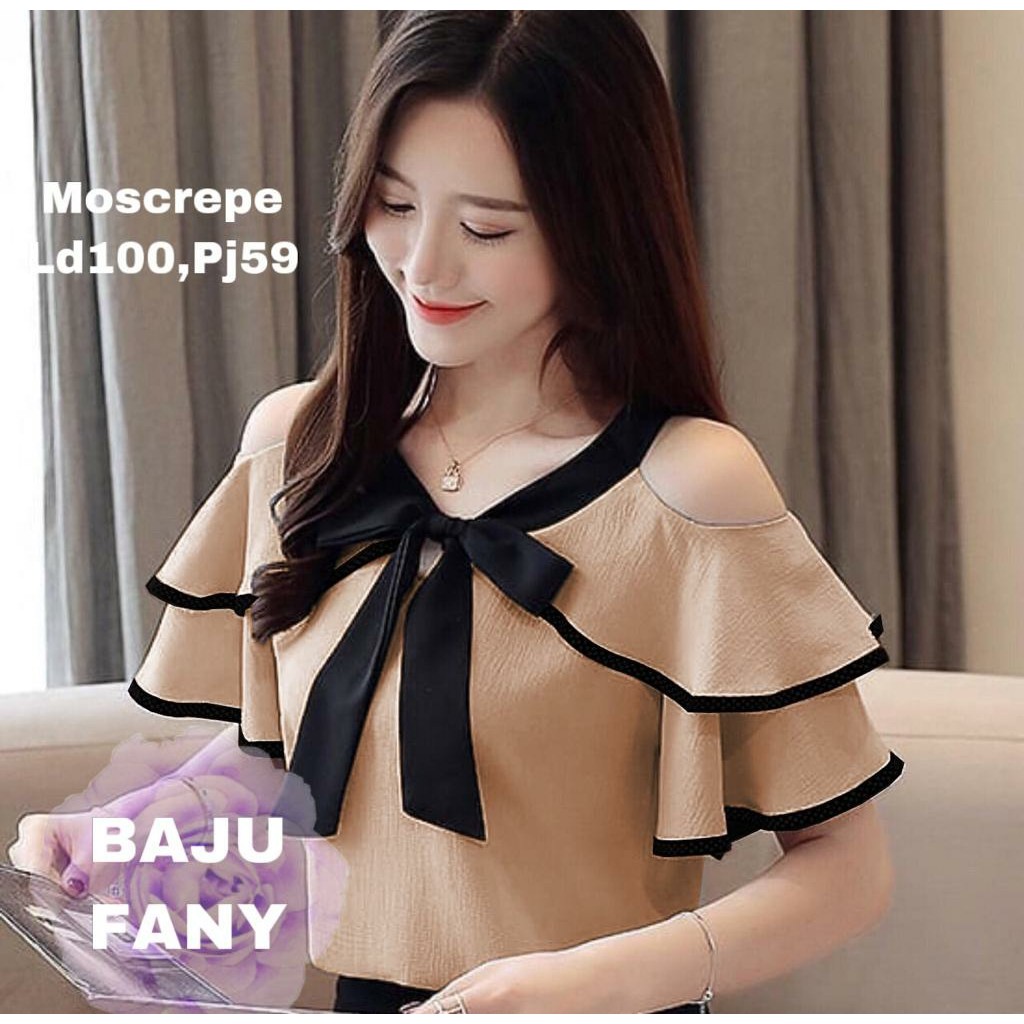 ( COD ) BAJU FANY BAJU MOSCREPE WANITA BAJU ATASAN WANITA BLOUSE WANITA BAJU WANITA PAKAIAN WANITA FASHION WANITA TERMURAH ( CAMEO.014 )-COKSU