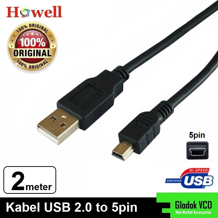 Howell Kabel USB 2.0 to 5 Pin Mini 2M