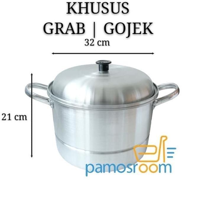 U 32Cm Dandang Serbaguna / Panci Steamer Alumunium Merk Halco Dijamin Ori