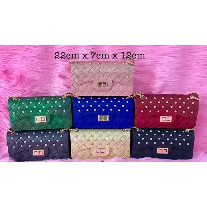 Tas anyam diamond/jelly mate/uk gde
