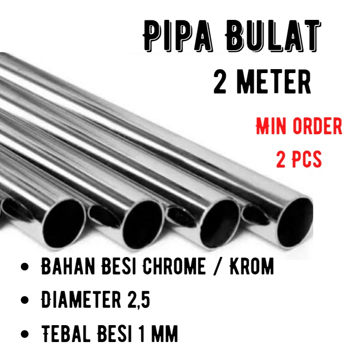 Pipa Bulat 200 cm Croem 1&quot; inc Gantungan Baju Display  Perlengkapan Display Toko