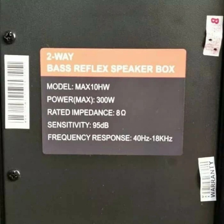 Speaker Pasif 10 inch Baretone Max-10HW / Speaker Pasif 10inch MAX10HW