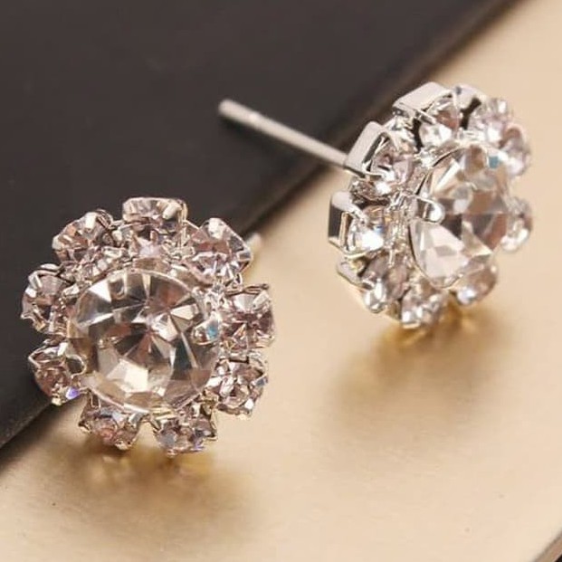 MORYMOSHI A12 Anting Tusuk Permata Bunga Flower Earring Fashion Wanita Korea Aksesoris Fashion Murah