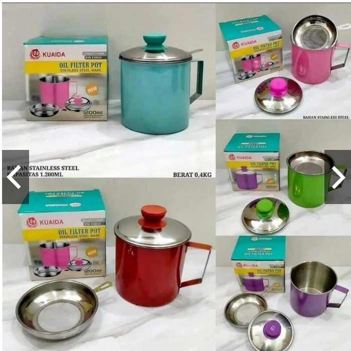 OIL POT / TEMPAT SARINGAN MINYAK  / WADAH MINYAK 1200ML STAINLESS