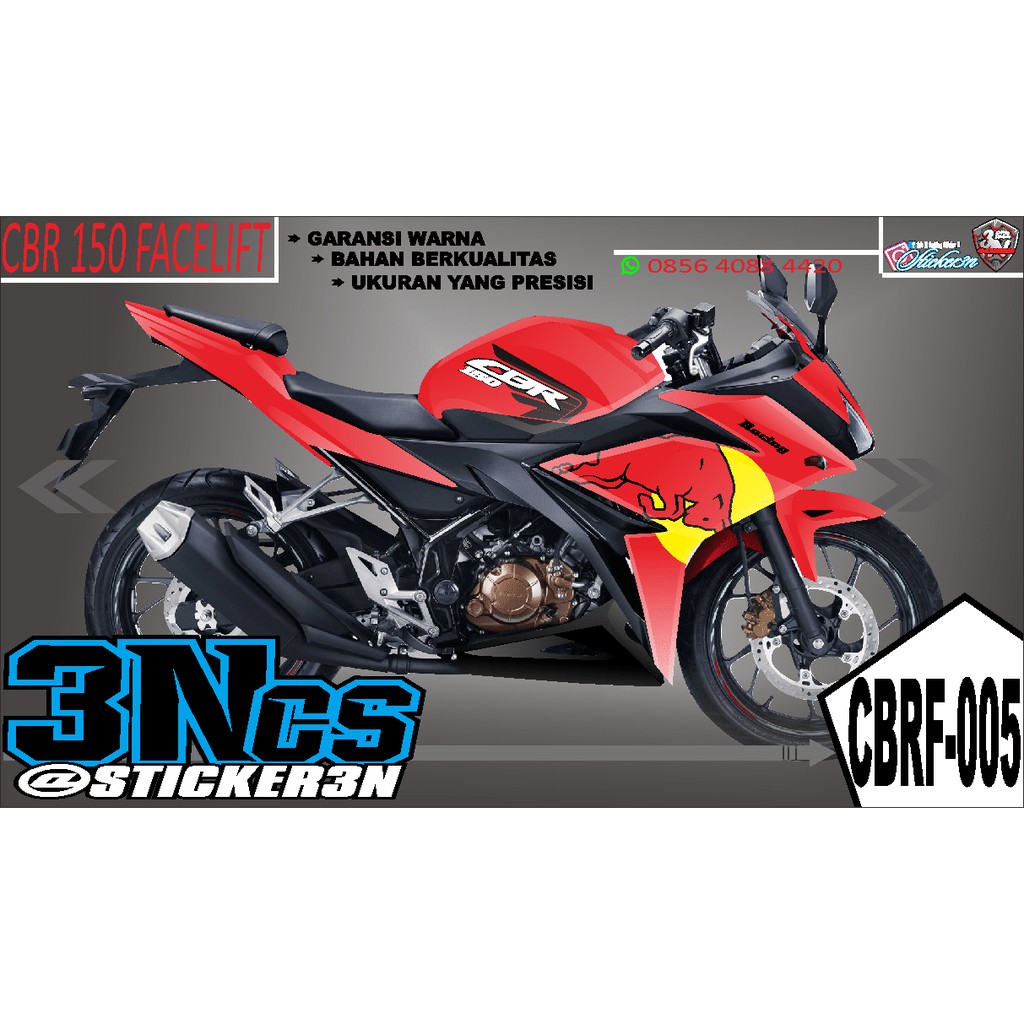 Decal Sticker CBR 150 Facelift Redbull