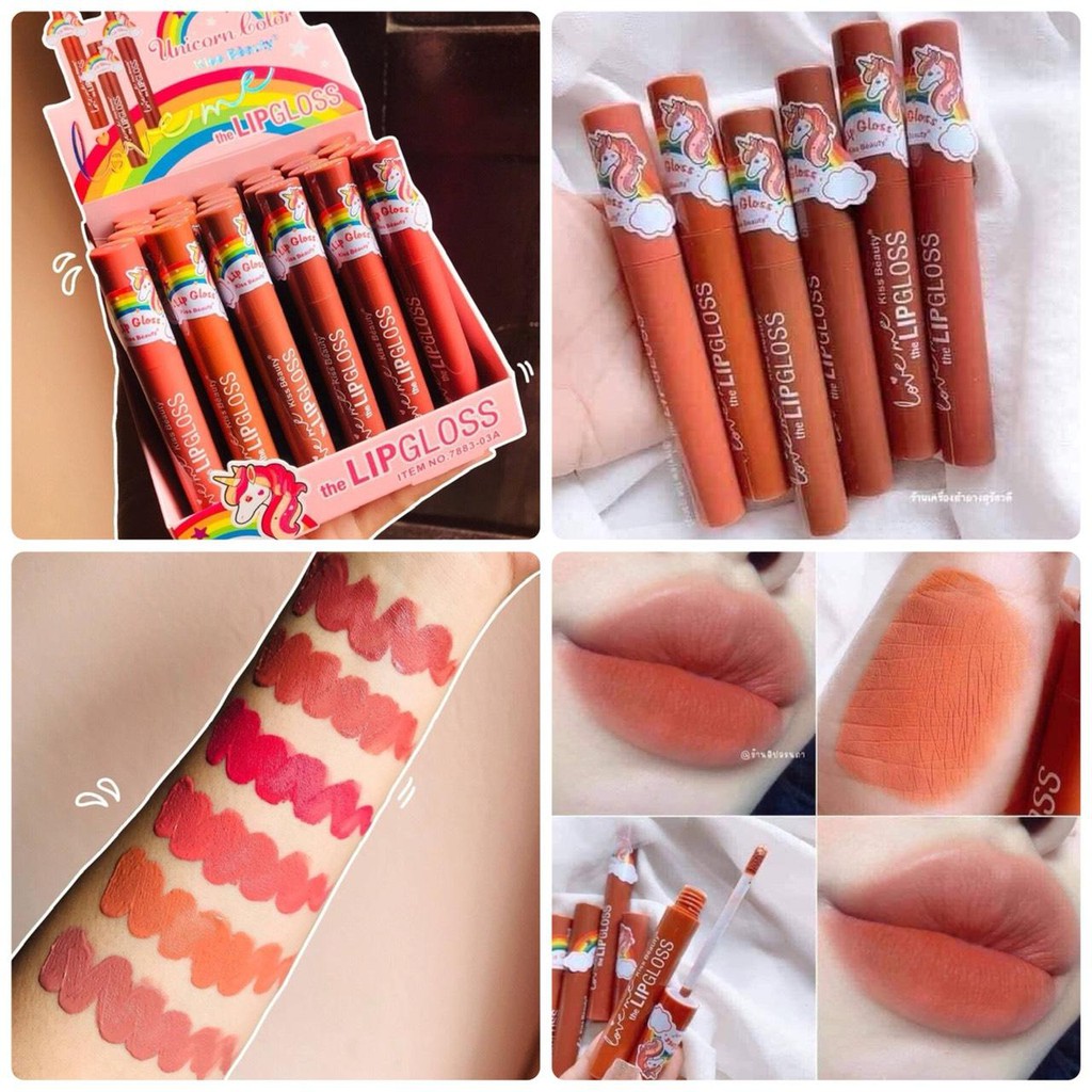 [ECER/BISA PILIH WARNA]  𝗞𝗜𝗦𝗦 𝗕𝗘𝗔𝗨𝗧𝗬 𝗨𝗡𝗜𝗖𝗢𝗥𝗡 // Rainbow Unicorn Matte Lipstick / Matte Lipgloss KISS BEAUTY UNICORN NUDE 7883-03A