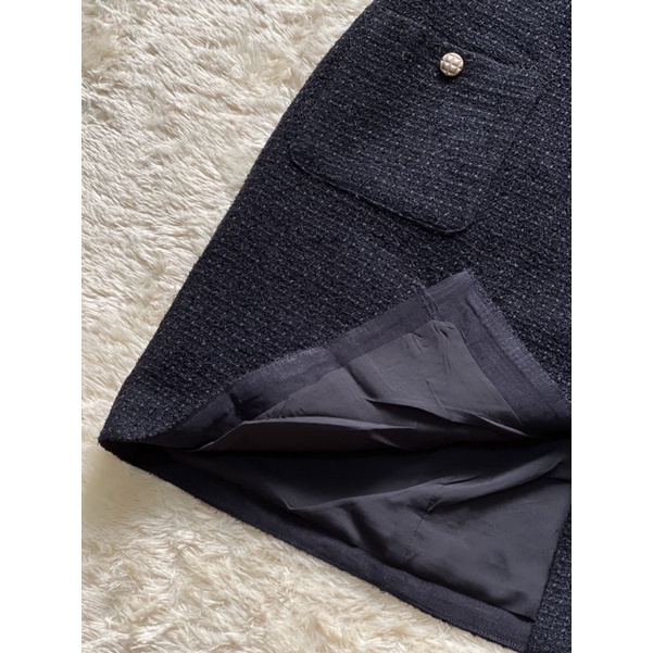 MINI TWEED ROK WANITA IMPORT/ SPLIT SKIRT WOMAN PREMIUM FREE BELT-8