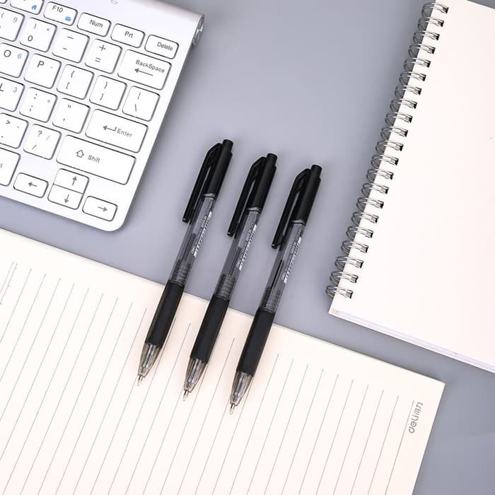 

JUAL DELI EQ02320 RETRACTABLE SMOOTH BALLPOINT PEN 0.7MM BLACK / PULPEN