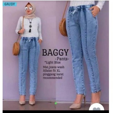 CELANA BAGGY PANTS JEANS SNOW STNDR