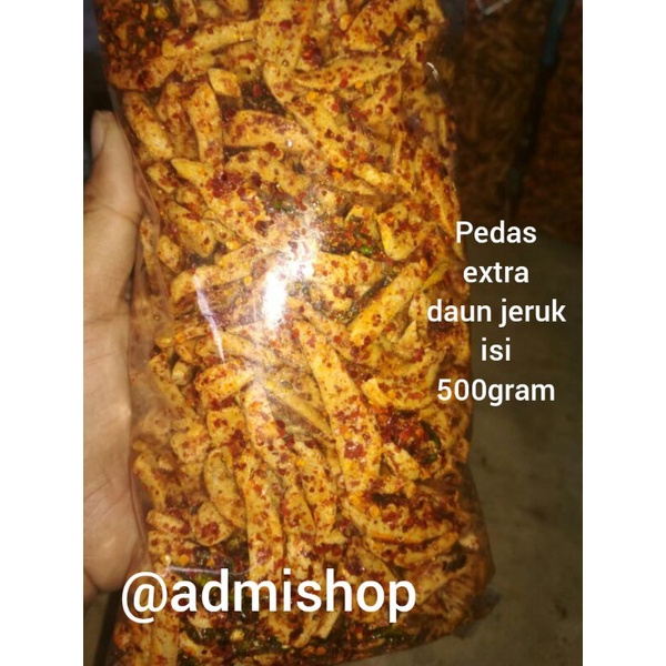 Basreng pedas extra daun jeruk basreng baso goreng stik bantat pedas isi 500grm