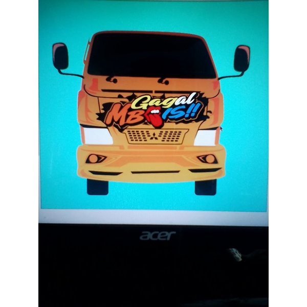 stiker mbois kabin depan truk