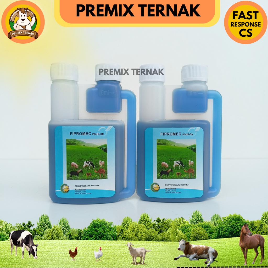 FIPROMEC POUR ON 100ML - Obat Cacing Kutu Scabies Tetes untuk Sapi Kambing Domba Kucing Anjing