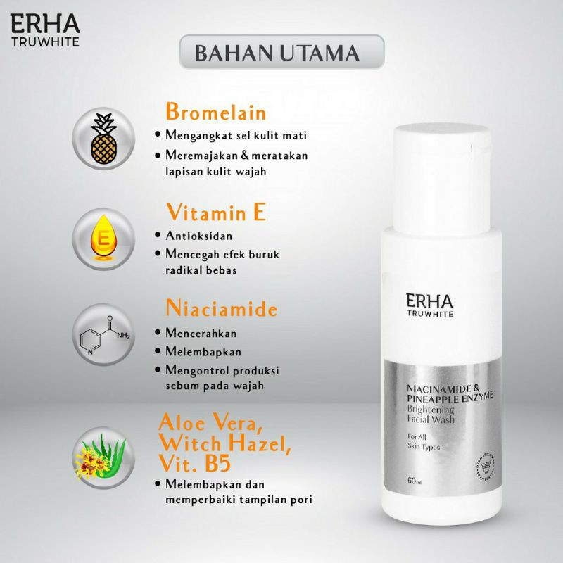 ERHA Truwhite Brightening Facial wash 60ml