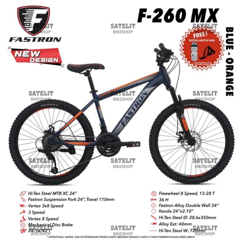 [EKA JAAYA SEPEDA] Sepeda Gunung MTB Mountain Bike Fastron F-260 MX Ukuran 24 Inch