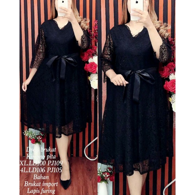 Dress Brukat Kimono Pita