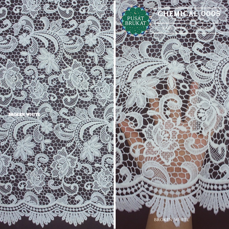 KAIN BRUKAT BRIDAL CHEMICAL - KAIN BROKAT CHEMICAL / OKKY KEBAYA BORDIR [harga per 0.5m]