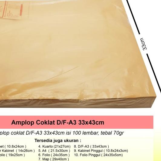 

Amplop Coklat D/folio isi 100lbr