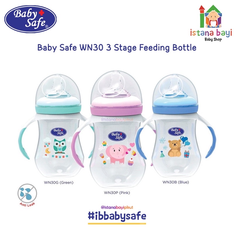 Baby Safe Wide Neck Bottle 125 / 250 ml With Handle WN30 - Botol susu bayi