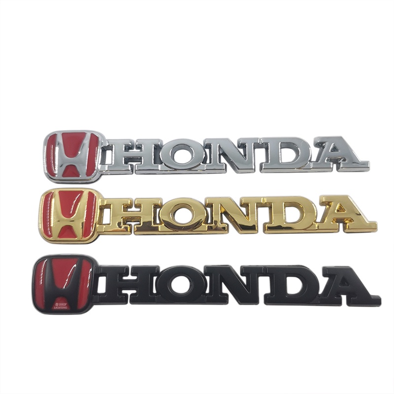 1pc Stiker Emblem Logo HONDA Bahan Metal Untuk Dekorasi Bagasi Belakang Mobil HONDA