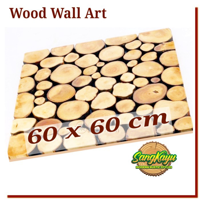 Wood Wall Art 60 x 60 Cm hiasan dinding kayu home dekorasi kayu