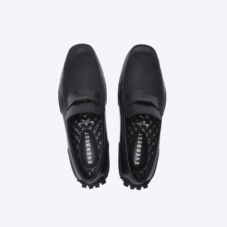 SEPATU PANSUS KULIT EVERBEST PRIA ORIGINAL LOAFER BRANDED HITAM EM65