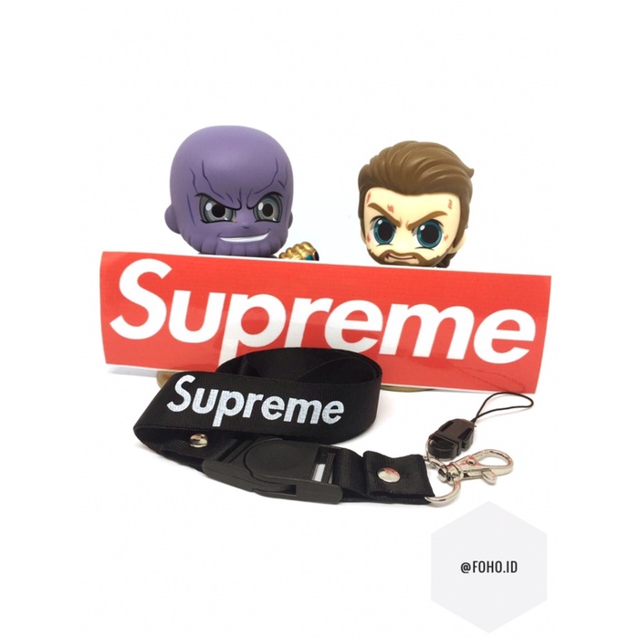 

Spesial Jua Lanyard / Tali Gantungan Id Card Supreme Black Premium Murah Hemat