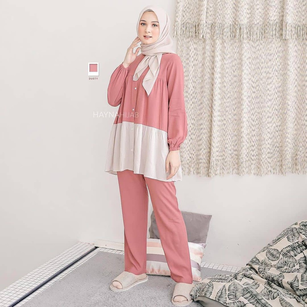 [TERBARU]BISA COD KALISHA SET  STELAN KATUN WANITA BAHAN RAYON/SET RAYON WANITA/SET MODERN FIT TO XL