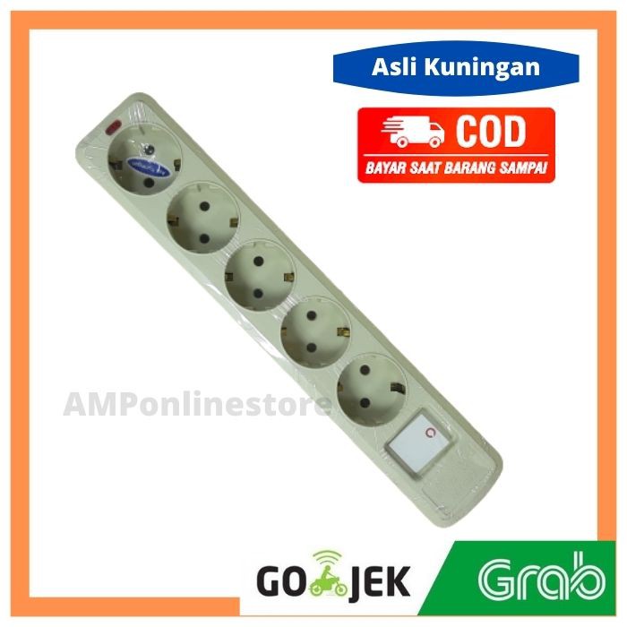 SOCKET 5 Lubang KS-3325 KINGSUN STOP KONTAK ASLI KUNINGAN MURAH