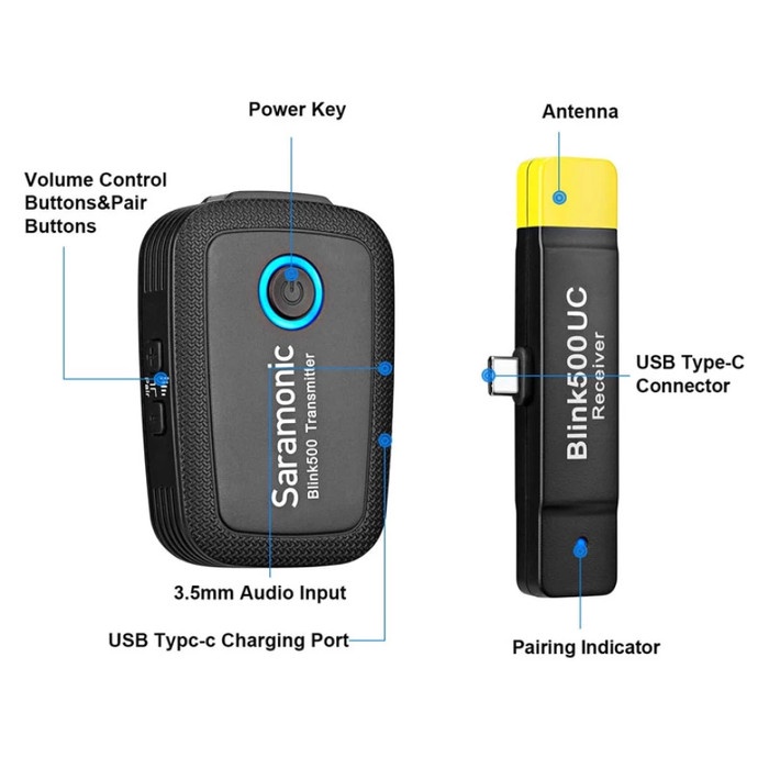 Saramonic Blink500 B5 (TX+RXUC) Wireless Mic - Garansi 2 Tahun