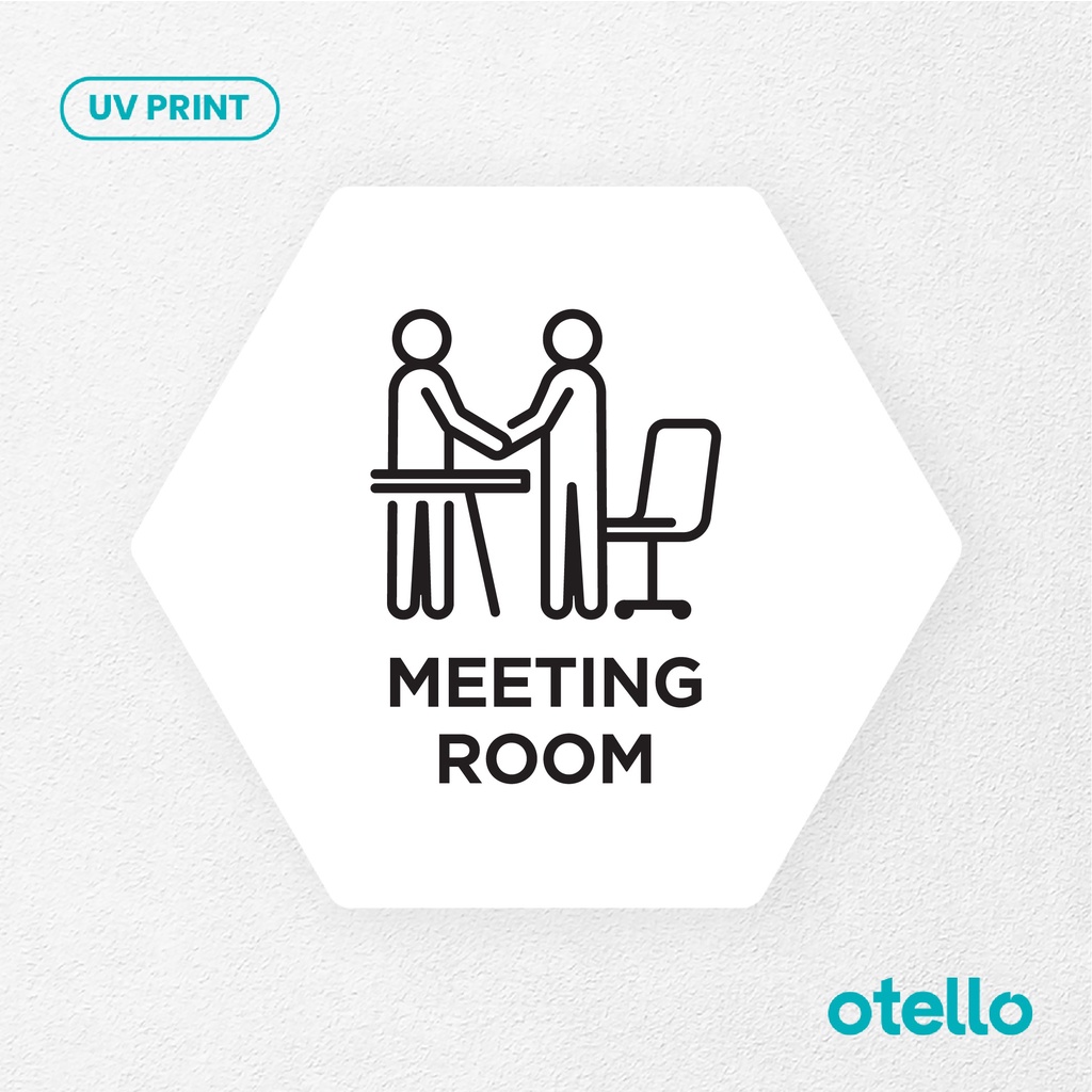 Logo Meeting Room Sign Board Akrilik Tempel Signage Dinding Papan Label Acrylic Restoran Wall Stiker Dinding Petunjuk Toko Cafe