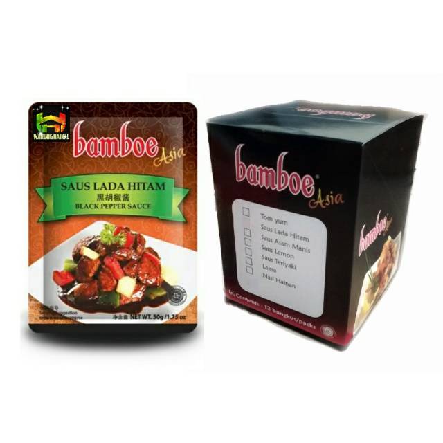 

1 BOX (12pcs) SAUS LADA HITAM BUMBU INSTAN - SAUS LADA HITAM BAMBOE