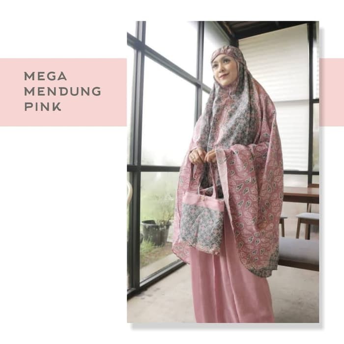 Mukena Dewasa Rayon Bali Milea Syar'I Mukenah Kado Hadiah Gif 6619WW  Mega Mendung Pink Tazkia Baha