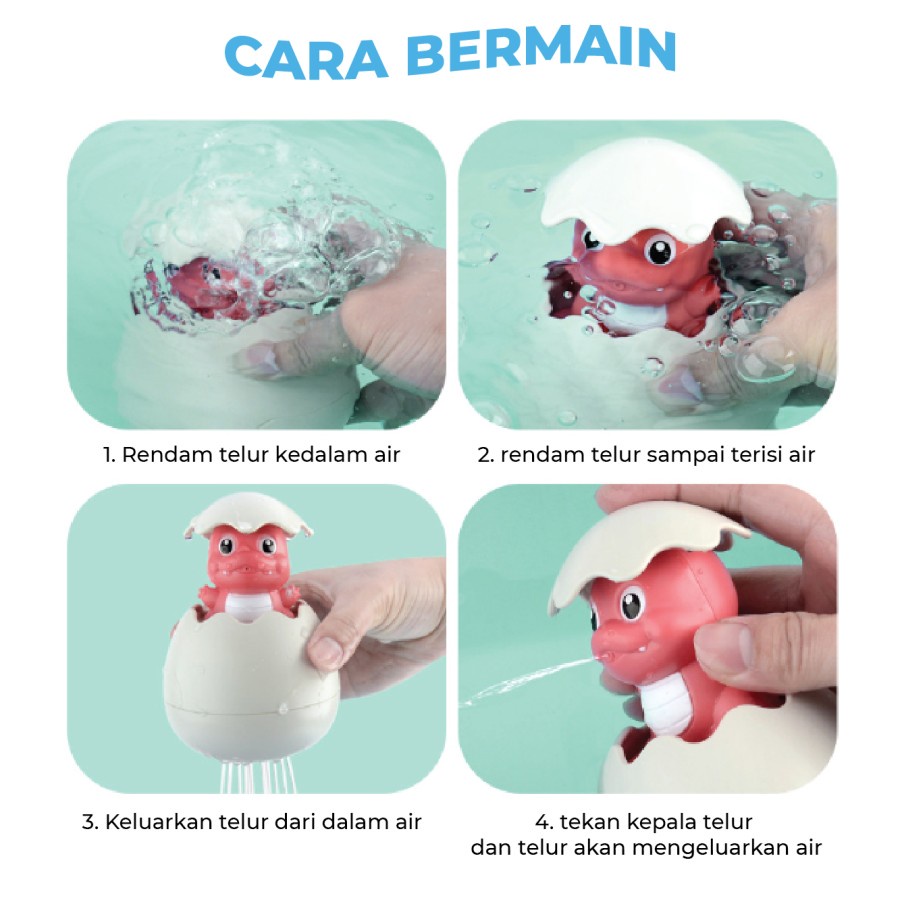 MAINAN ANAK MANDI SEMPROTAN TELUR DINO BEBEK PENGUIN FLOATING EGG BATH TOY SPRAY