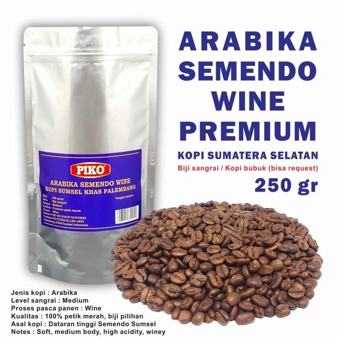 

KOPI ARABIKA SEMENDO WINE 0,25 KG ROASTED BIJI KOPI / BUBUK KOPI